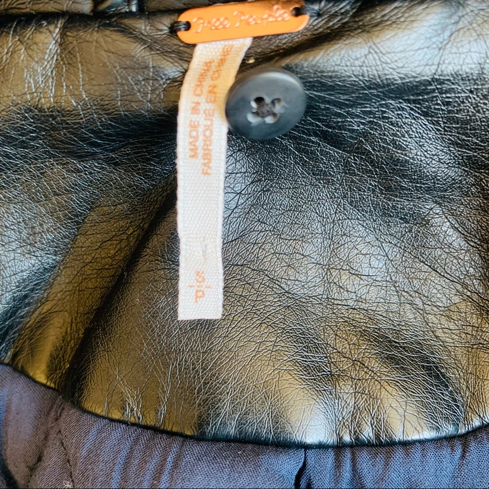 🛑SOLD Free People Asheville Vegan Leather Moto Jacket in Black Size S - Picture 12 of 13